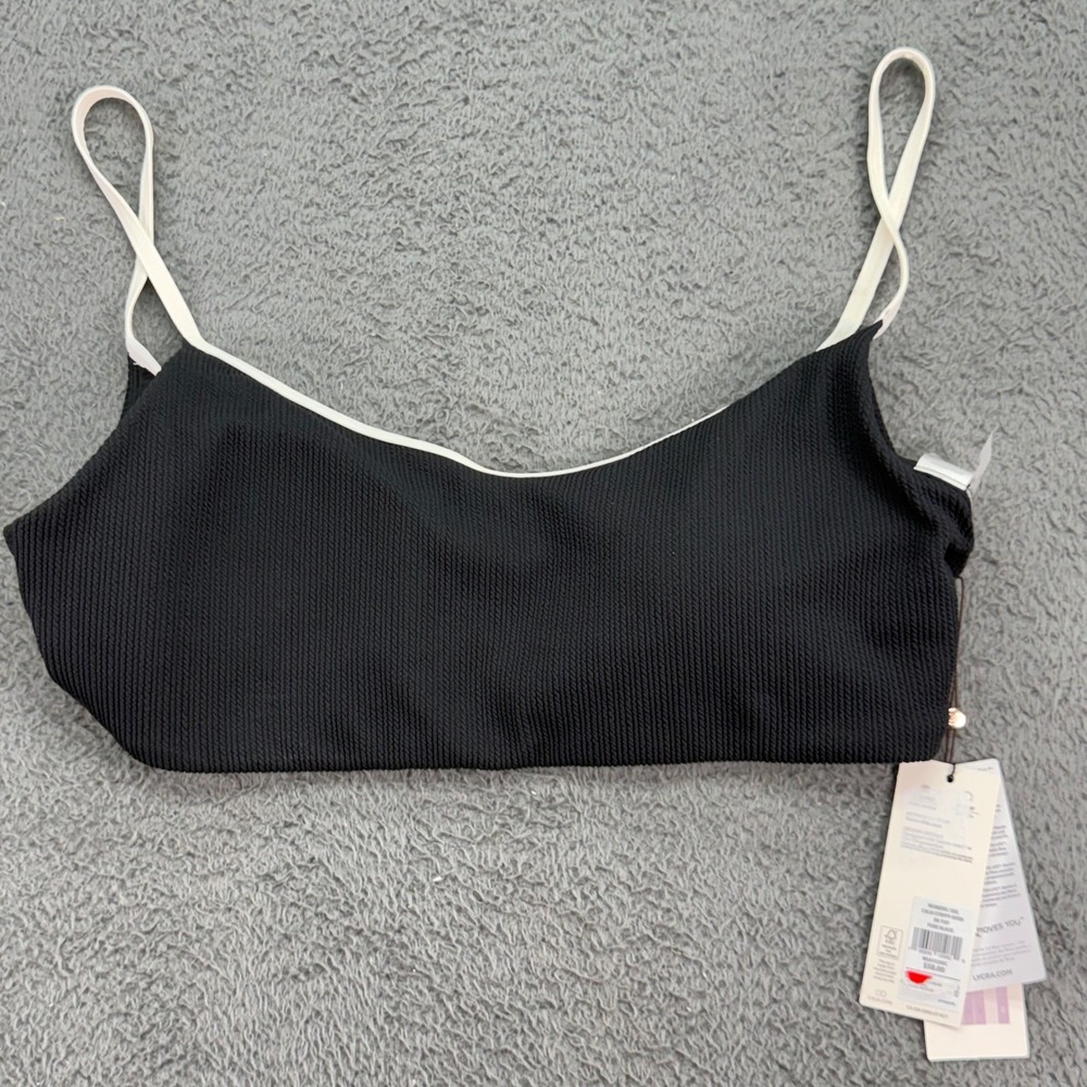 Calia Bikini Top Womens XXL Black Strappy Open Back Ribbed Swim WSA15206C